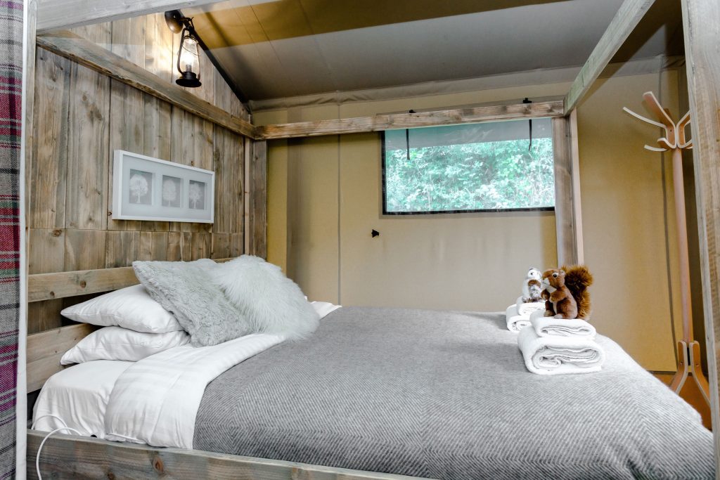 Glamping Lodge Bedroom at Loose Reins in North Dorset
