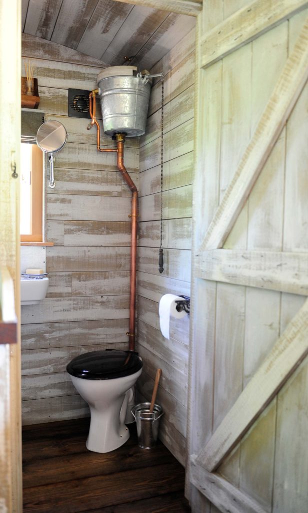 The loo inside one of the cabins at Loose Reins