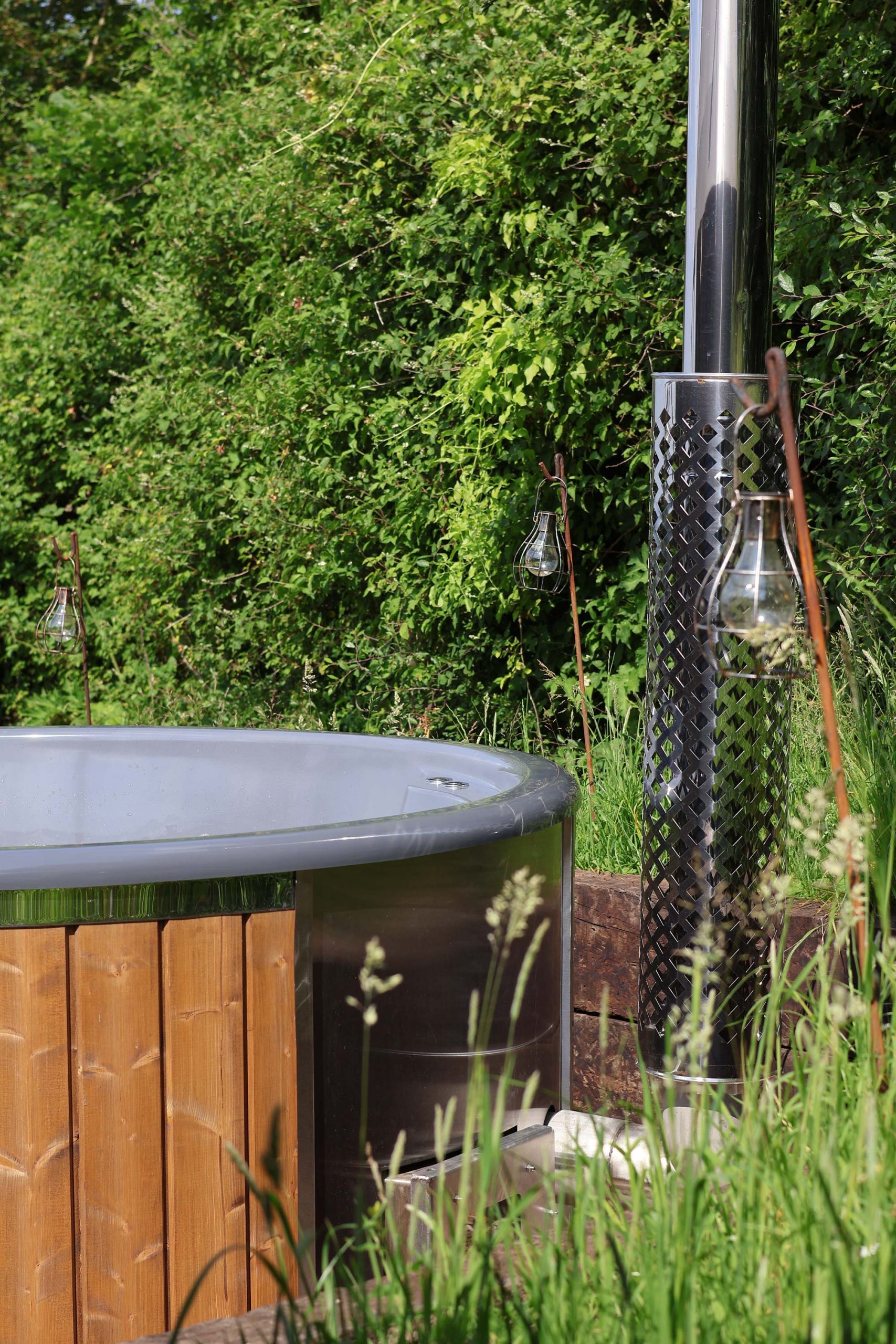 Eco Hot Tub Close Up at Loose Reins Glamping in Dorset