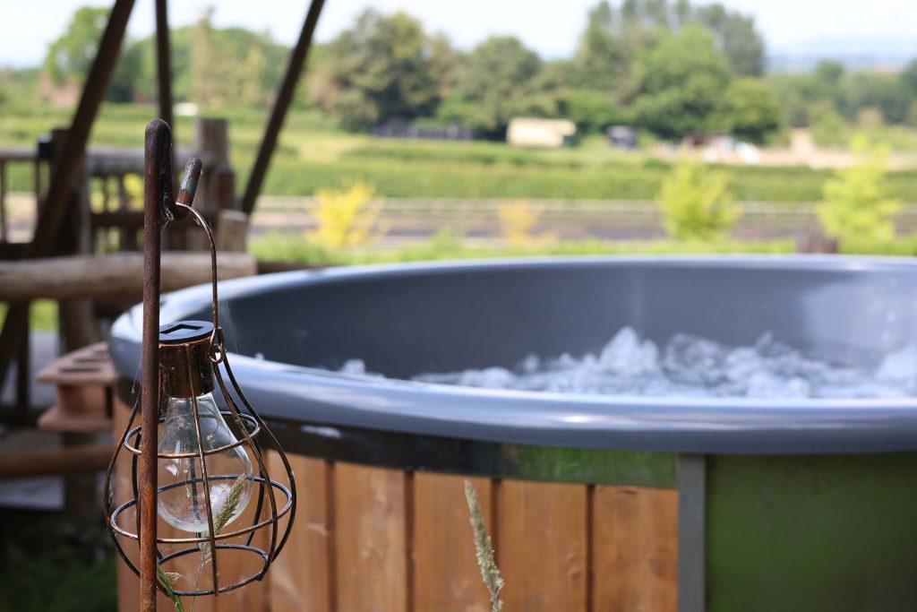 Eco hot tub at Loose Reins Glamping in Dorset
